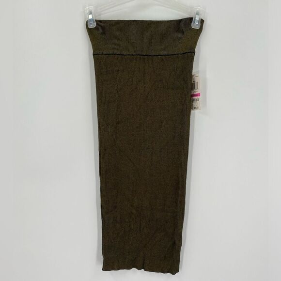 Bar Iii Womens Green Textured Below The Knee Pencil Skirt Size: 2XS - Picture 1 of 3